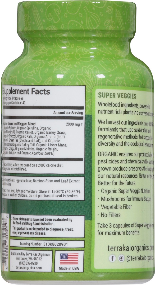 slide 13 of 13, Juce Terra Kai Organics Super Veggies 90 Capsules, 90 ct