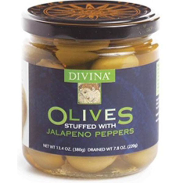 slide 1 of 1, Divina Olives Stuffed With Jalapeno Peppers, 7.8 oz