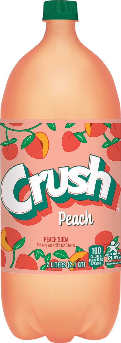 slide 1 of 12, Crush Peach Soda, 2 L bottle, 2 liter