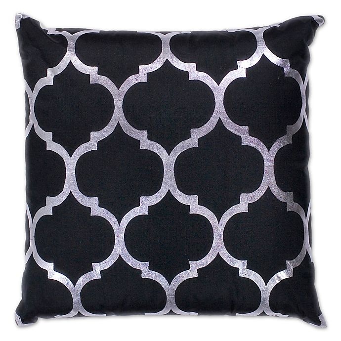 slide 1 of 1, Kas Trellis Square Throw Pillow - Black, 18 in