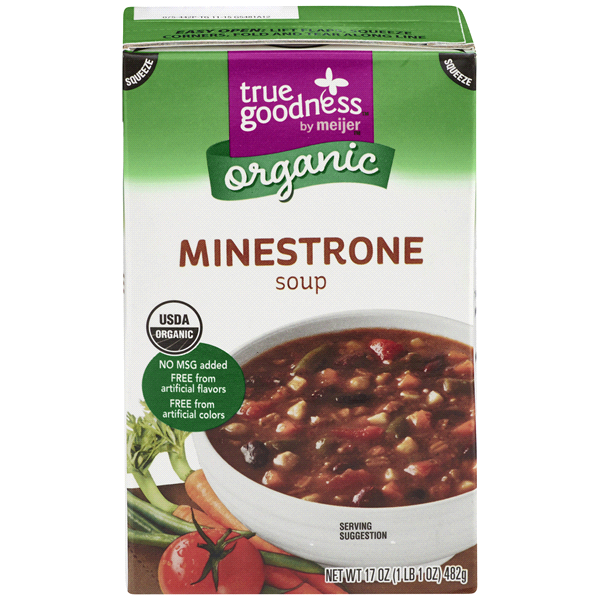 slide 1 of 1, True Goodness Organic Minestrone Soup, 17 oz