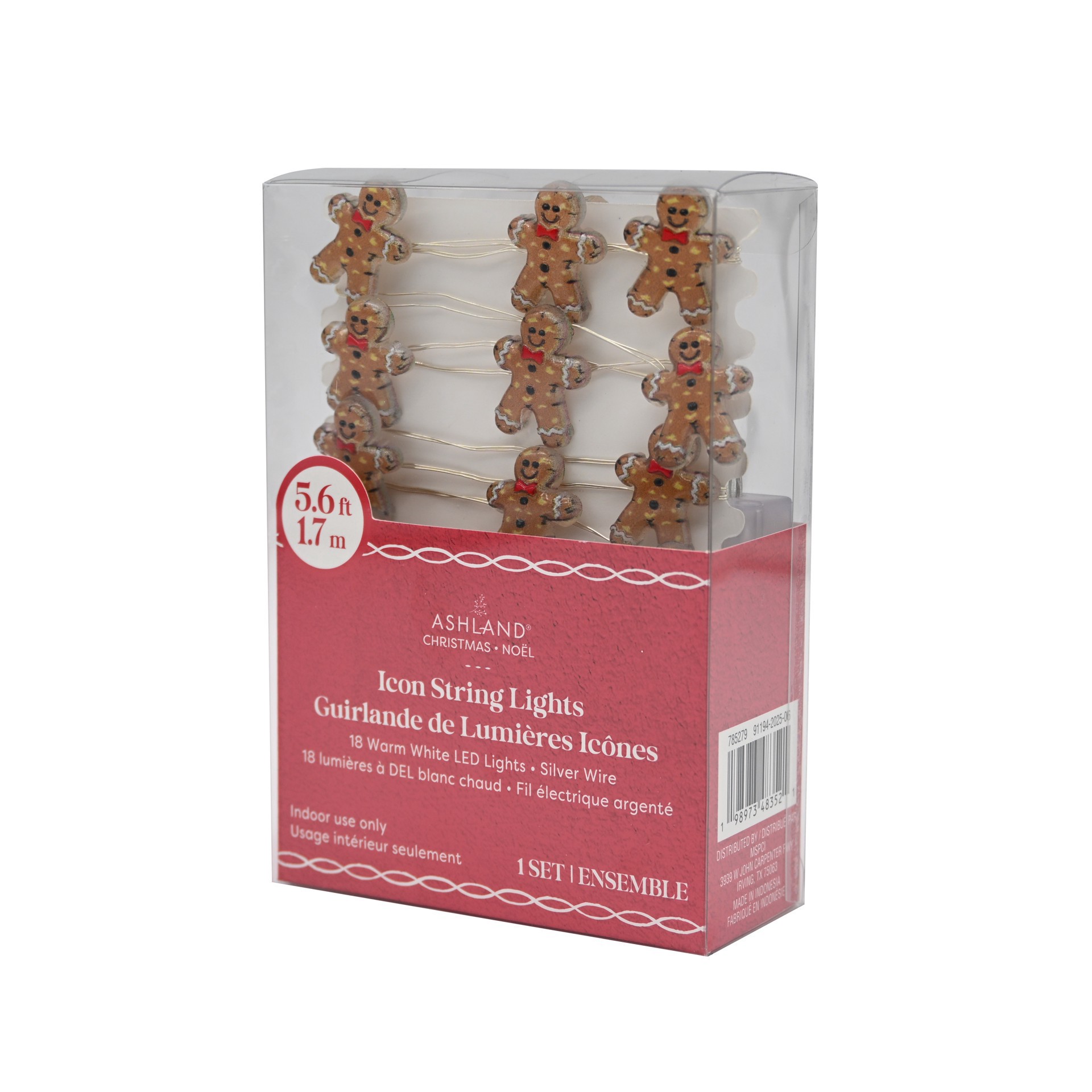 slide 2 of 4, 18ct. Warm White Led Gingerbread Cookie String Lights On Silver Wire By Ashland, 18 ct