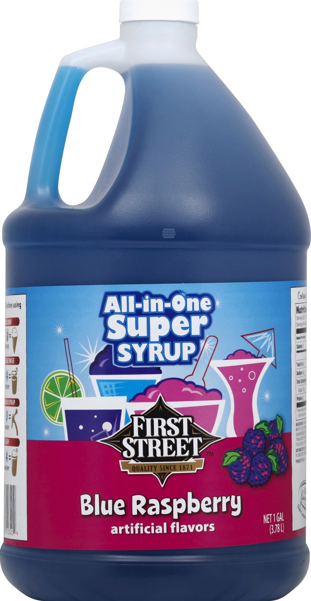slide 3 of 6, First Street Blue Raspberry Syrup, 1 gal