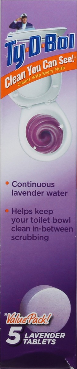 slide 7 of 13, Ty-D-Bol Lavender Tablets Value Pack 5 - 1.4 oz Tablets, 5 ct