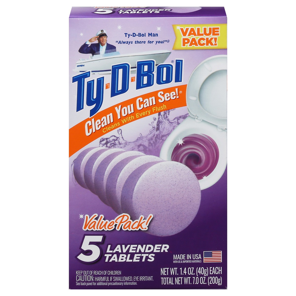 slide 2 of 13, Ty-D-Bol Lavender Tablets Value Pack 5 - 1.4 oz Tablets, 5 ct