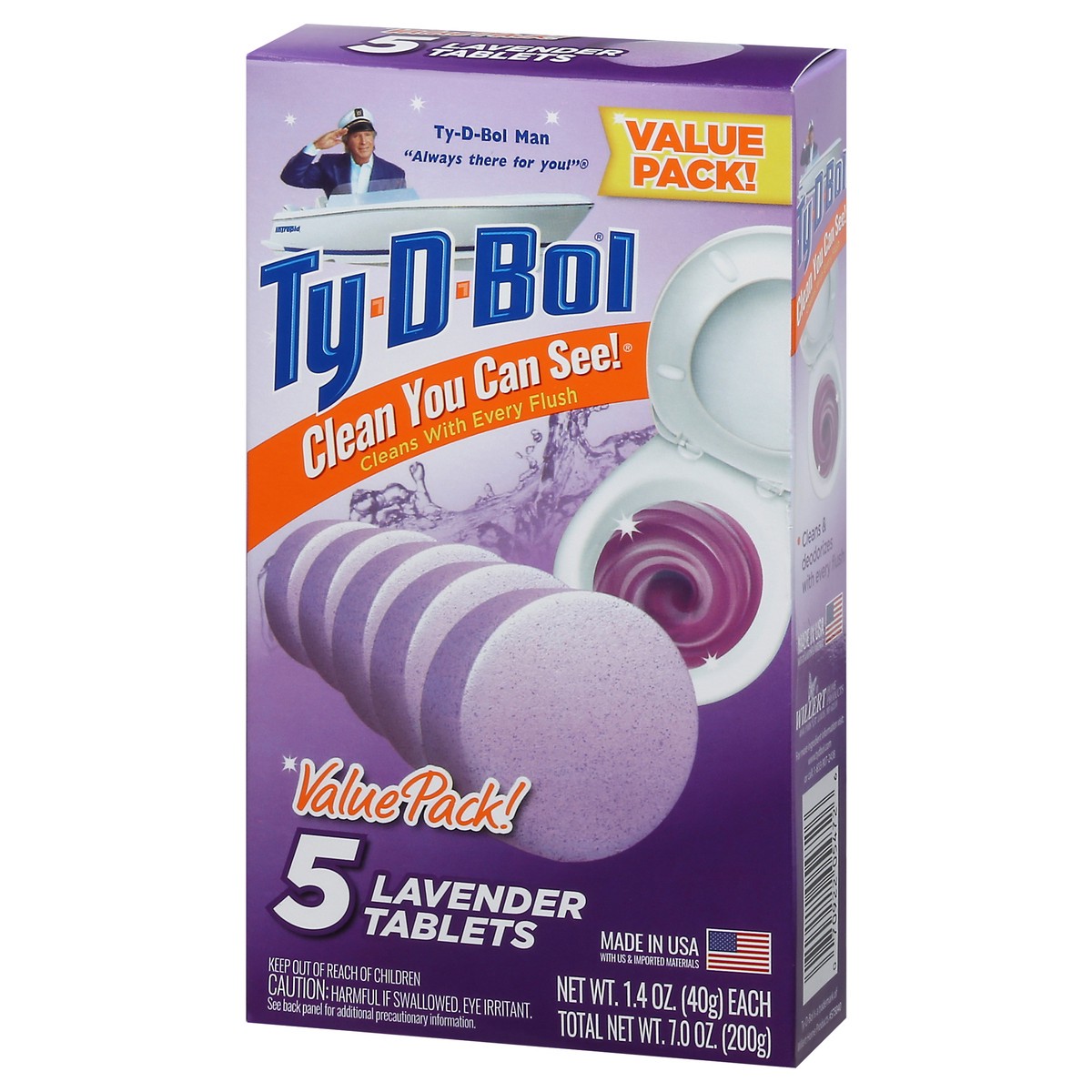 slide 4 of 13, Ty-D-Bol Lavender Tablets Value Pack 5 - 1.4 oz Tablets, 5 ct