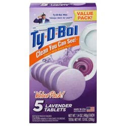 Ty-D-Bol Lavender Tablets Value Pack 5 - 1.4 oz Tablets