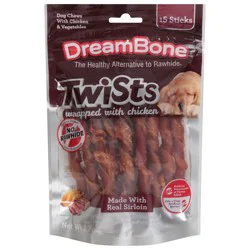 DreamBone Twists Dog Chews with Chicken & Vegetables - 15 ea