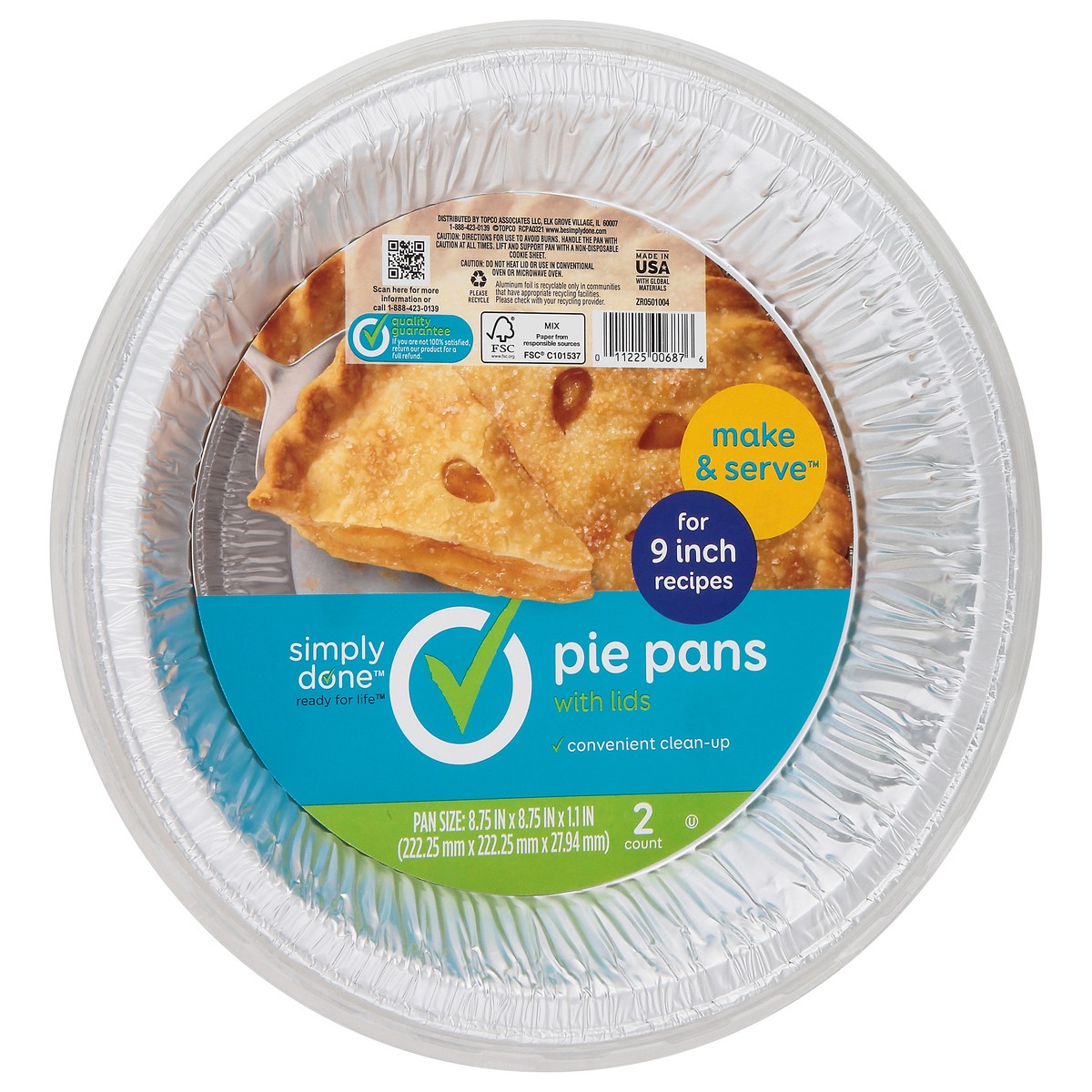 slide 7 of 9, Simply Done 9" Pie Pans With Lids, 2 ct