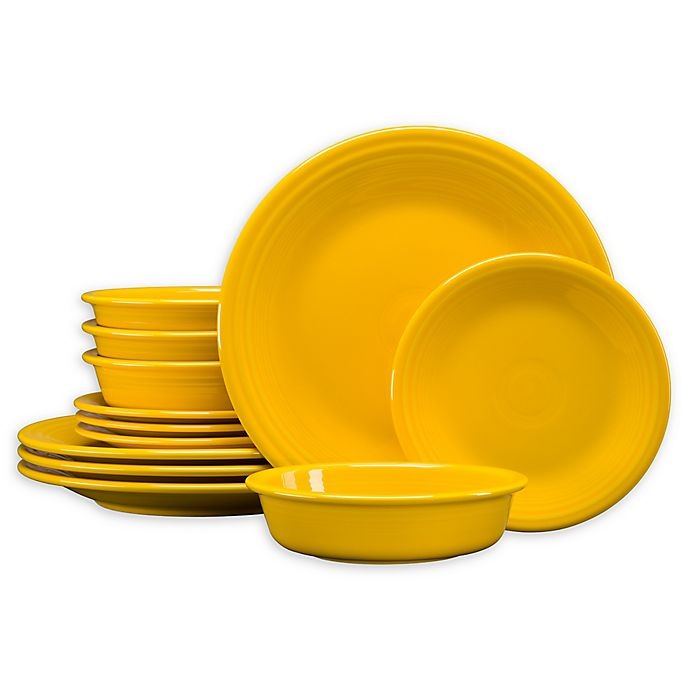 slide 1 of 3, Fiesta Classic Dinnerware Set - Daffodil, 12 ct