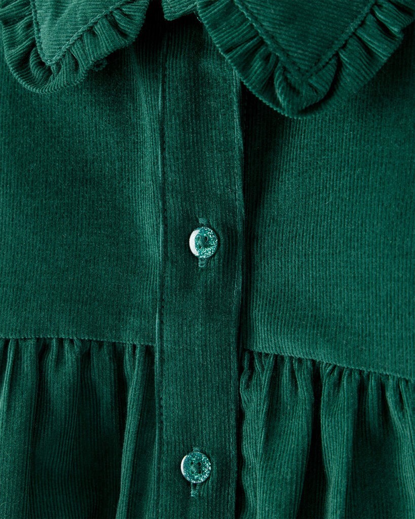 slide 4 of 4, Carter's Toddler Girl Corduroy Long-Sleeve Occasion Dress - Green Green 4T, 1 ct