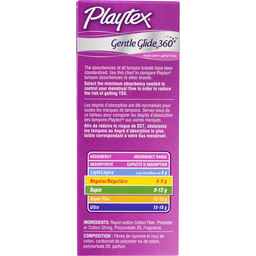 slide 3 of 9, Playtex Simply Gentle Glide Tampons Scented Multi-Pack 9 Regular Absorbency And 9 Super Absorbency - 18 Count, 18 ct