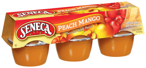 slide 1 of 1, Seneca Peach Mango Apple Sauce 6-4 oz. Cups, 6 ct; 6 oz