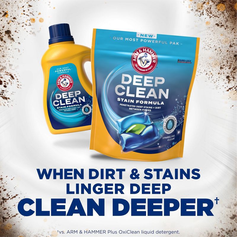 slide 13 of 16, ARM & HAMMER Deep Clean Stain Formula, Laundry Detergent Power Paks, 44 ct., 44 ct