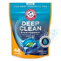 ARM & HAMMER Deep Clean Stain Formula, Laundry Detergent Power Paks, 44 ct.
