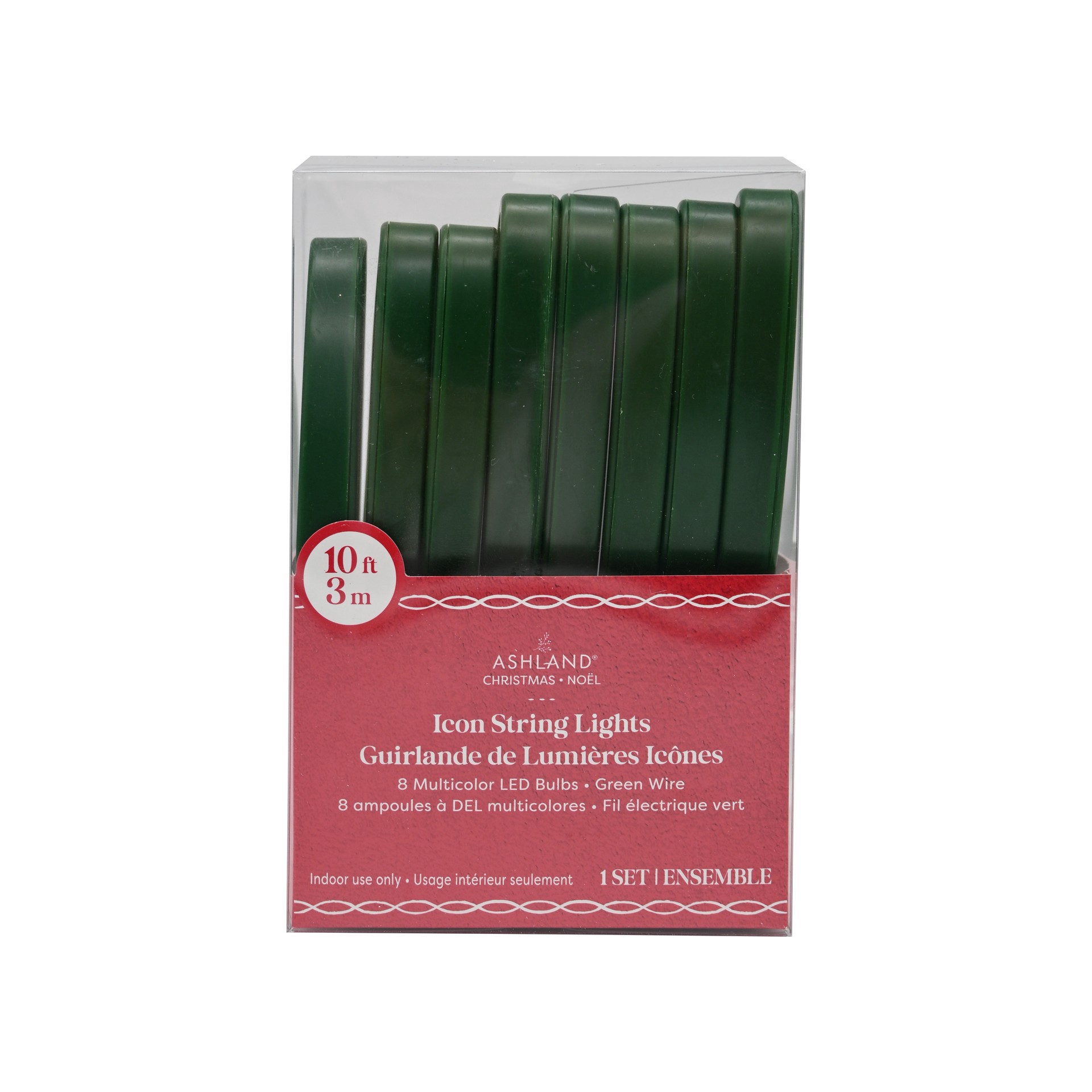 slide 4 of 4, 8ct. Multicolor Led Neon Bulb String Lights On Green Wire By Ashland, 8 ct