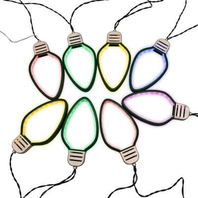 slide 1 of 4, 8ct. Multicolor Led Neon Bulb String Lights On Green Wire By Ashland, 8 ct