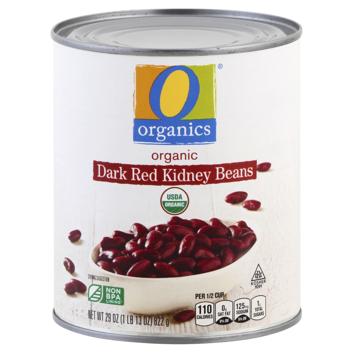 slide 1 of 7, O Organics Beans Kidney Red, 29 oz