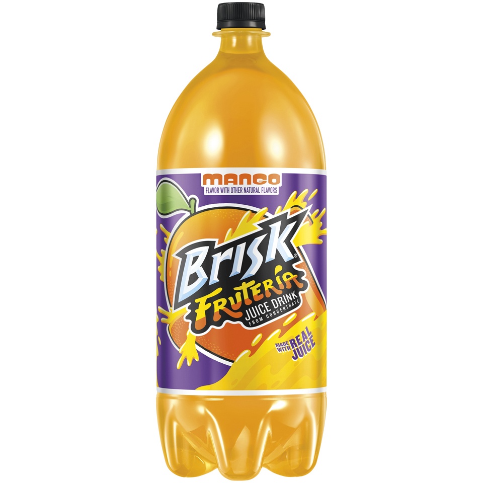slide 1 of 2, Brisk Mango Fruteria Juice Drink, 2 liter