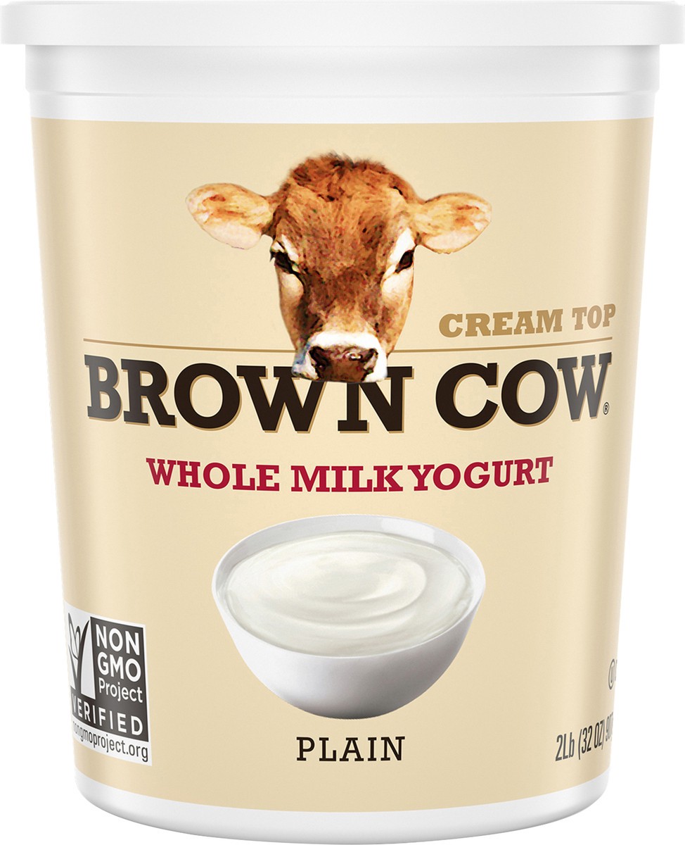 slide 1 of 4, Brown Cow Cream Top Plain Whole Milk Yogurt 2 lb, 2 lb