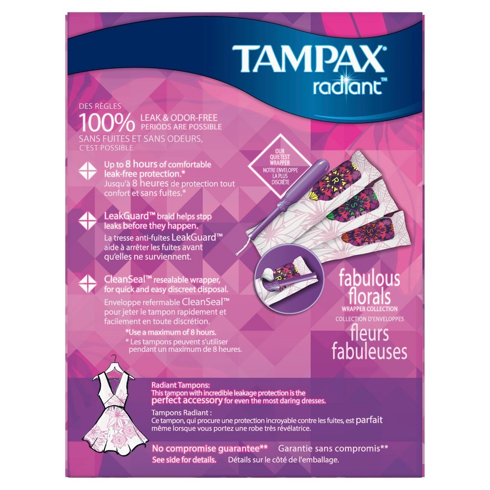 slide 9 of 9, Tampax Radiant Regular Tampons, 16 ct