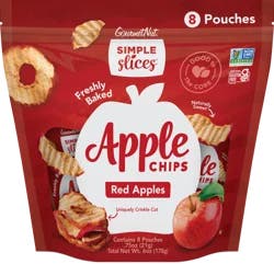 Simple Slices Gourmet Nut Red Apples Apple Chips - 8 x 0.75 oz Pouches