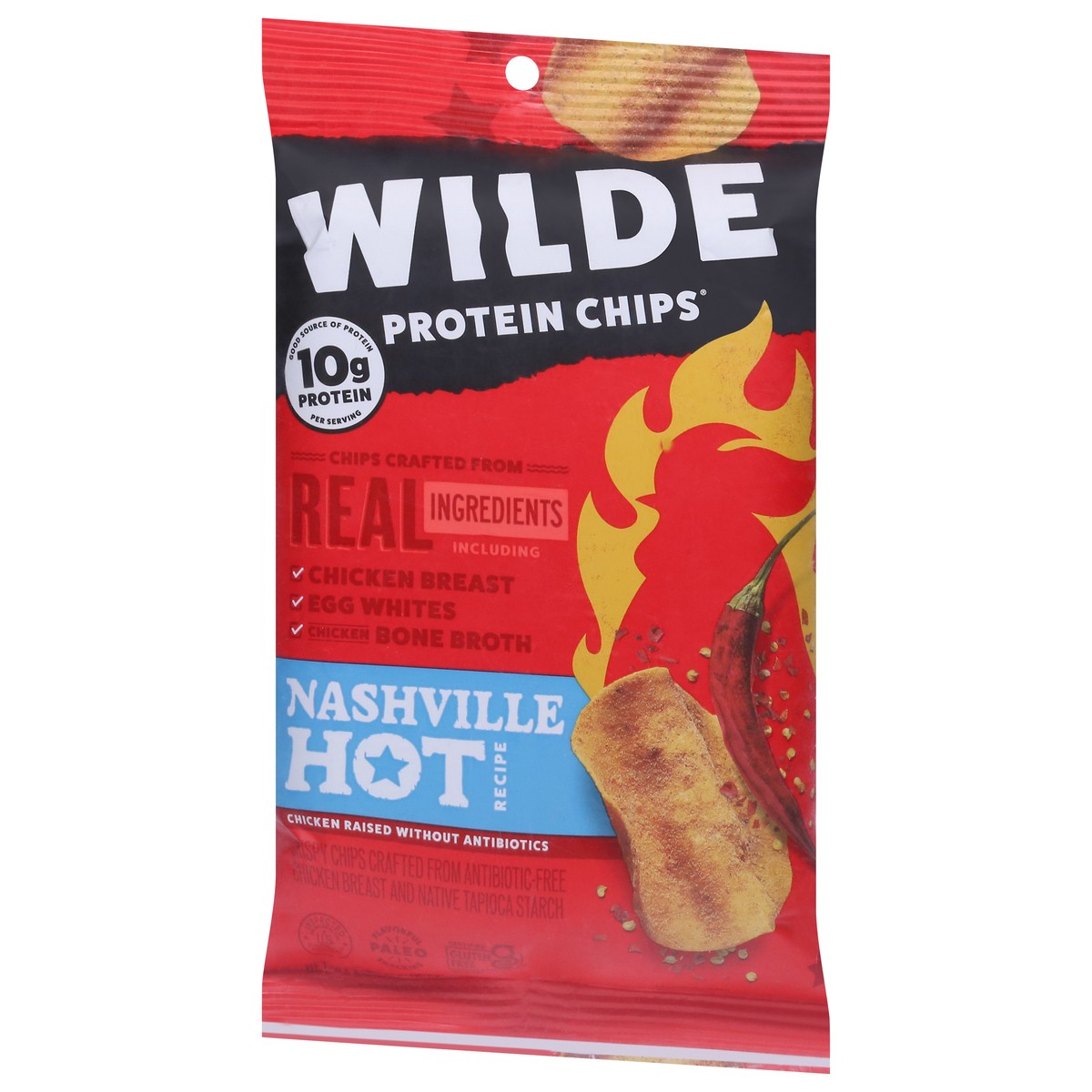 slide 3 of 9, Wilde Snacks Nashville Hot Chicken Protein Chips, 2.25 oz