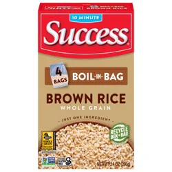 Success Brown Rice, Whole Grain, Boil-in-Bag - 14 oz