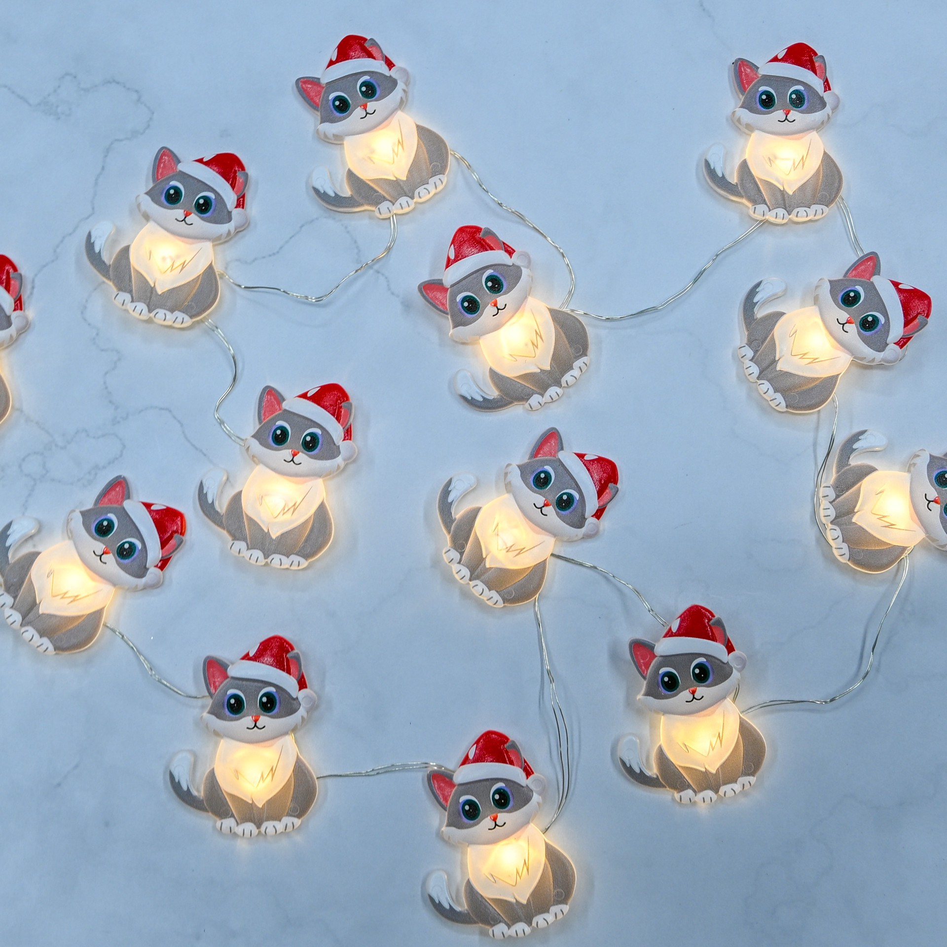 slide 2 of 4, 18ct. Warm White Led Gray Cat String Lights On Silver Wire By Ashland, 18 ct