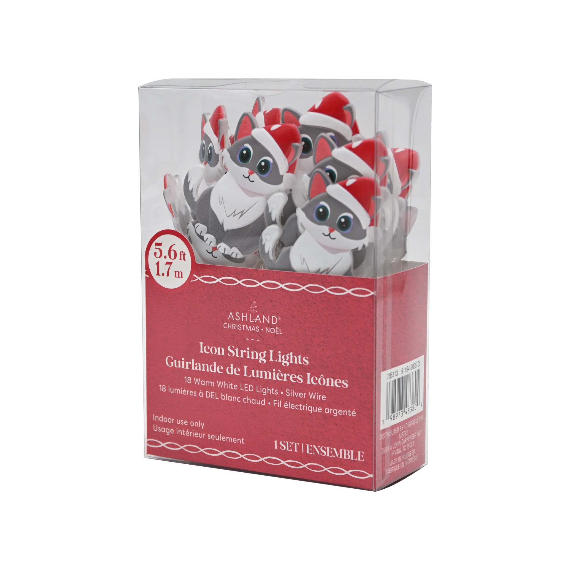 slide 3 of 4, 18ct. Warm White Led Gray Cat String Lights On Silver Wire By Ashland, 18 ct