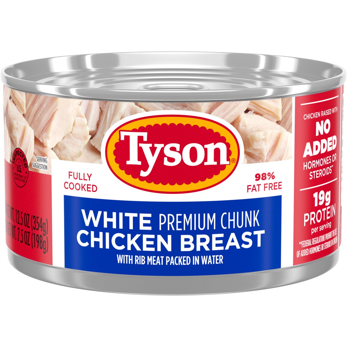 slide 1 of 9, Tyson White Premium Chunk Chicken Breast, 12.5 oz., 354.37 g