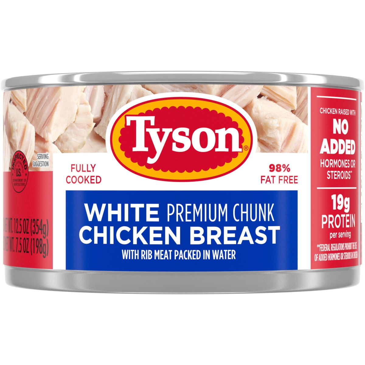 slide 6 of 9, Tyson White Premium Chunk Chicken Breast, 12.5 oz., 354.37 g