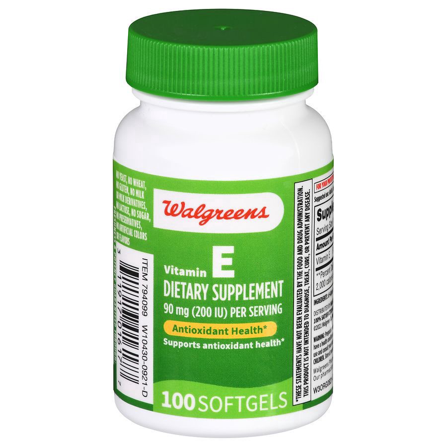 slide 1 of 5, Walgreens Vitamin E 200IU Softgels, 100 ct