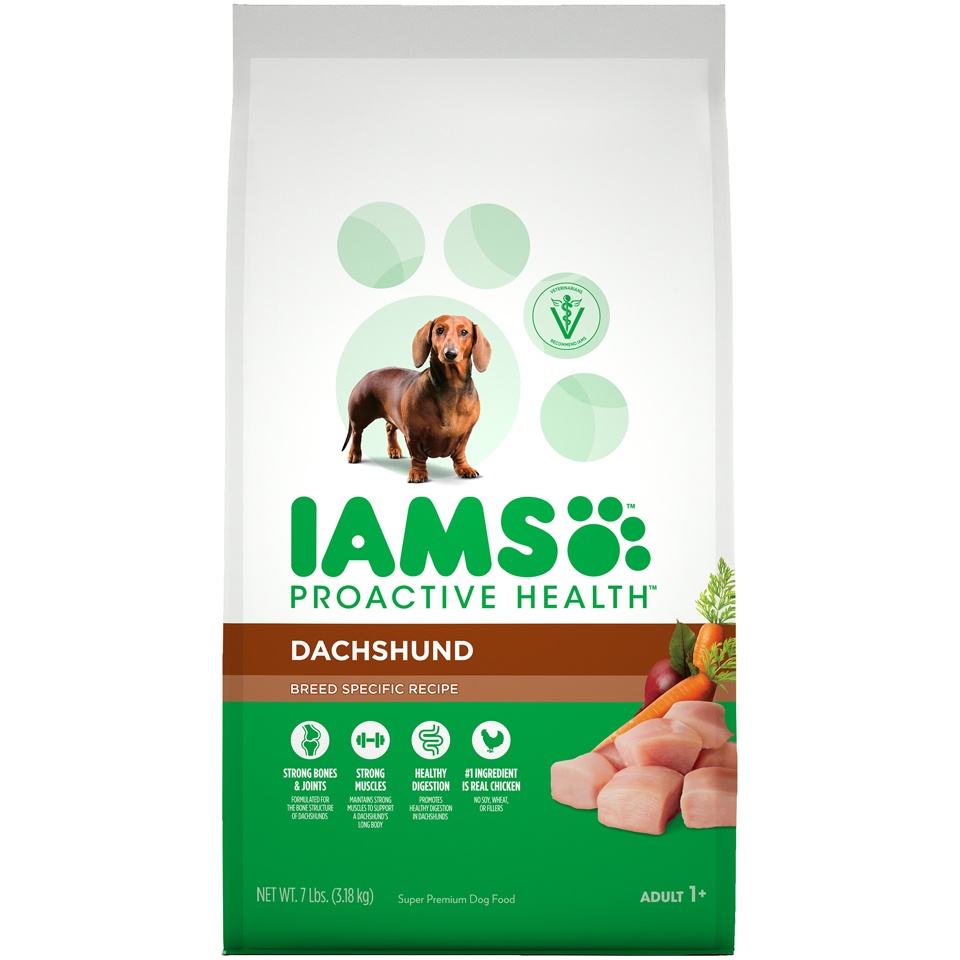 slide 1 of 1, IAMS ProActive Health Adult Dachshund Dry Dog Food, Chicken Flavor, 7 lb
