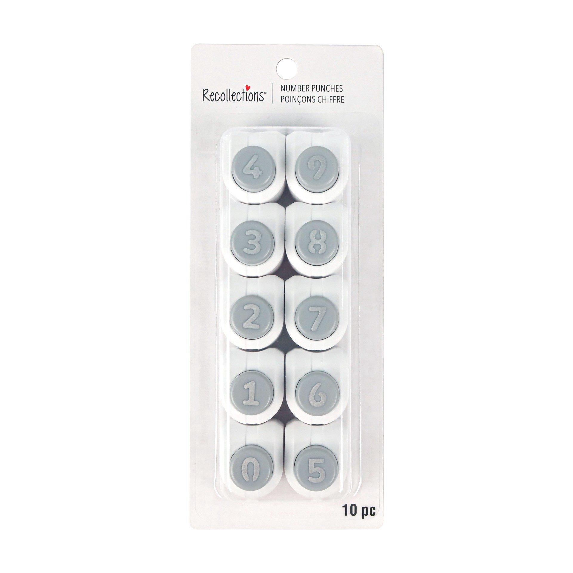 slide 3 of 6, 10 Piece Number Punch Set By Recollections, 10 ct