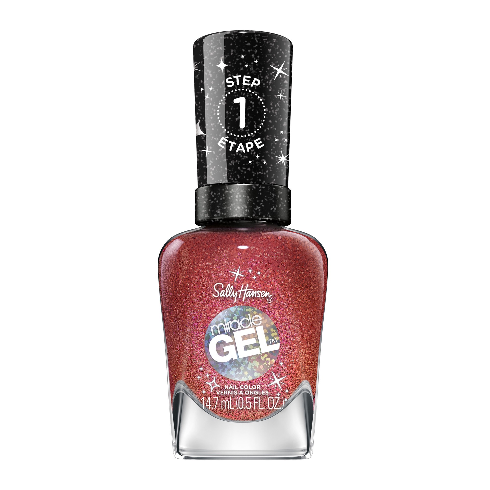 slide 1 of 1, Sally Hansen Miracle Gel Merry and Bright Collection Nail Polish, Chip-Resistant, Lasts up to 8 Days, Lasts Longer than Traditional Nail Polish, Can I Get a Watt Watt, 0.5 fl oz, 0.5 oz