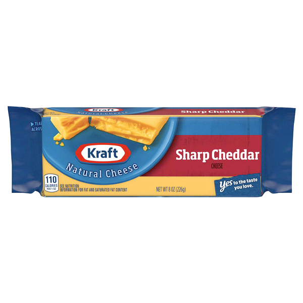 slide 1 of 1, Kraft Natural Cheese Cheddar Sharp, 8 oz