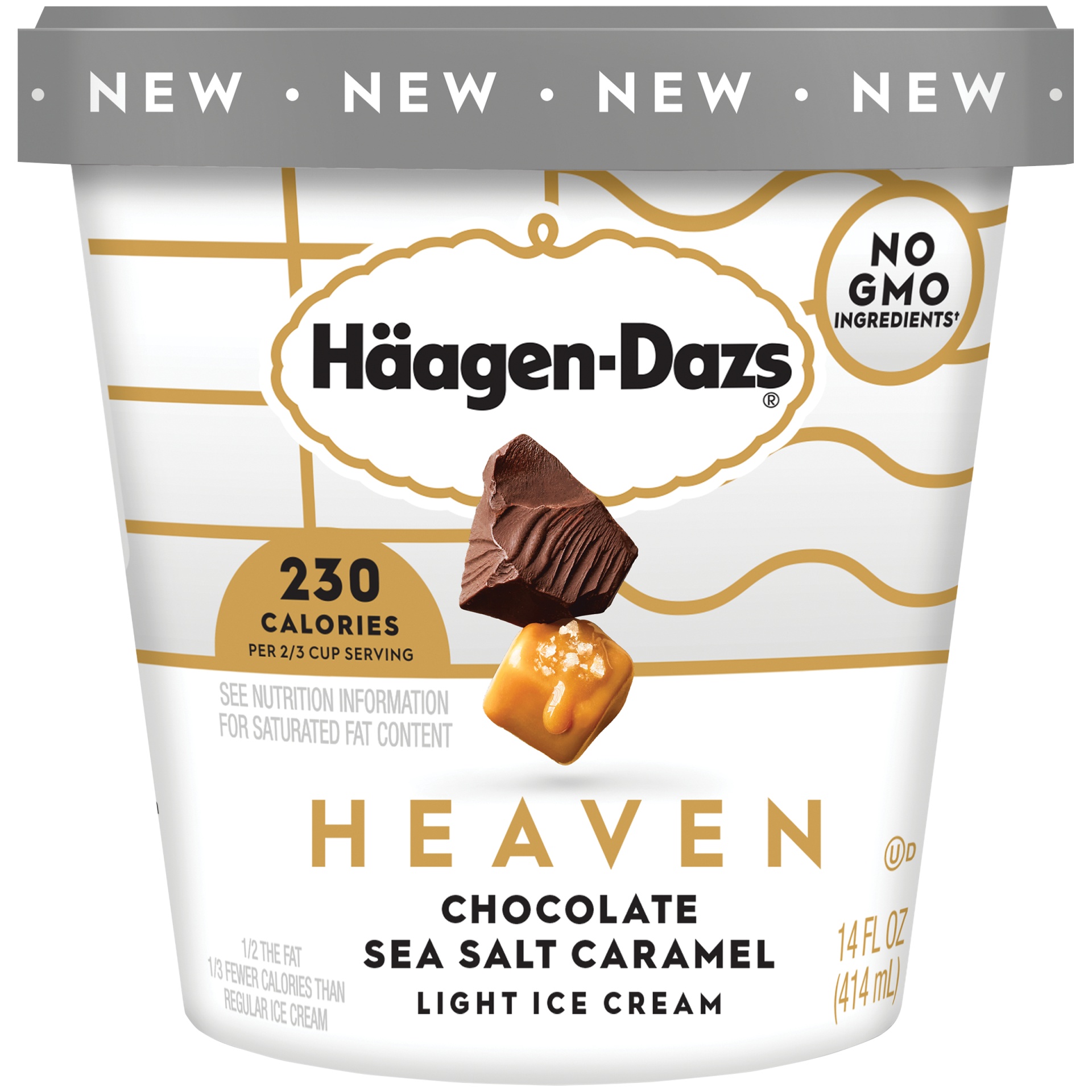 slide 1 of 7, Häagen-Dazs Heaven Chocolate Sea Salt Caramel Light Ice Cream, 14 fl oz