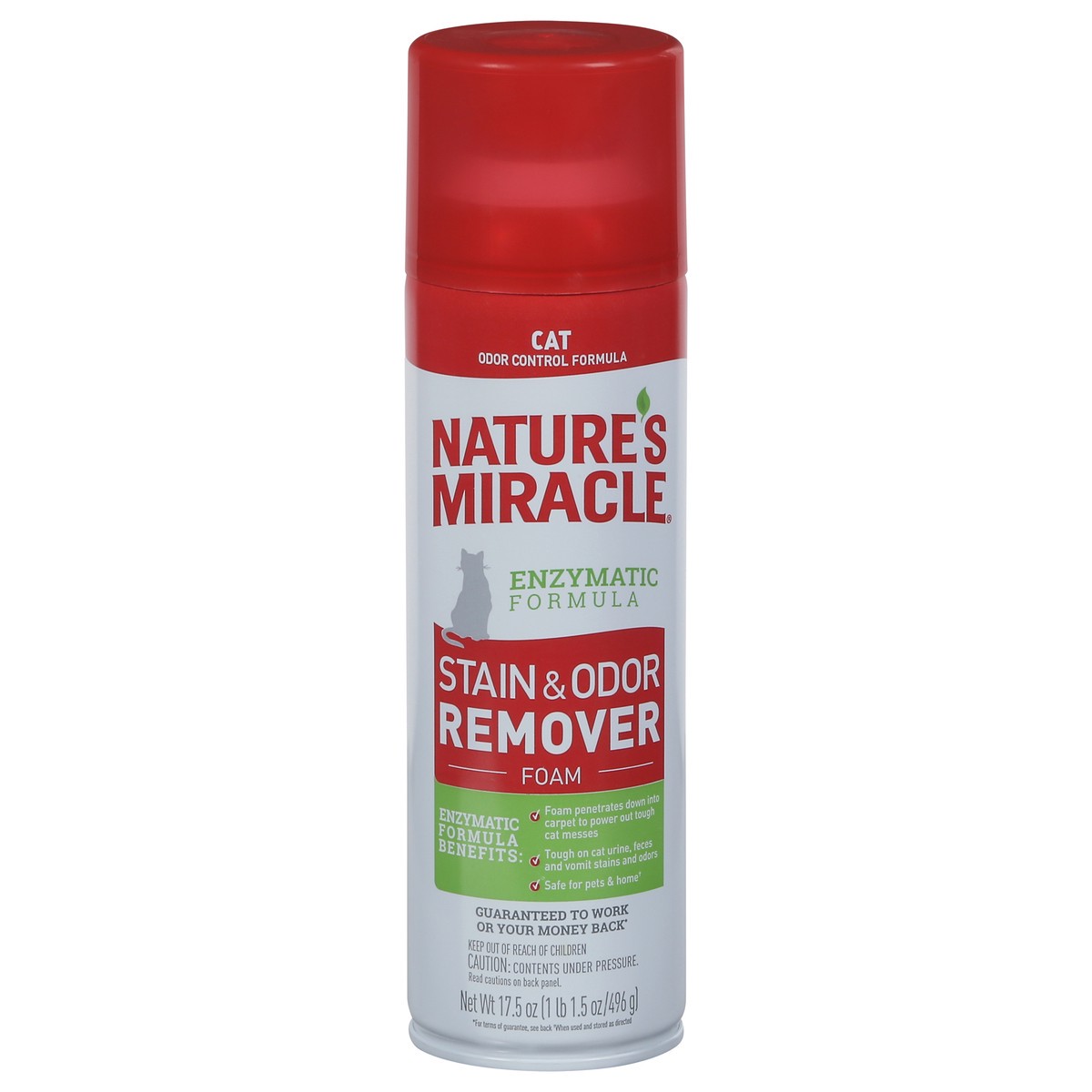 slide 1 of 9, Nature's Miracle Enzymatic Formula Cat Stain & Odor Remover Foam 17.5 oz, 1.35 lb