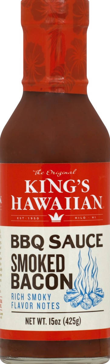 slide 5 of 6, King's Hawaiian BBQ Sauce Smoked Bacon, 15 oz