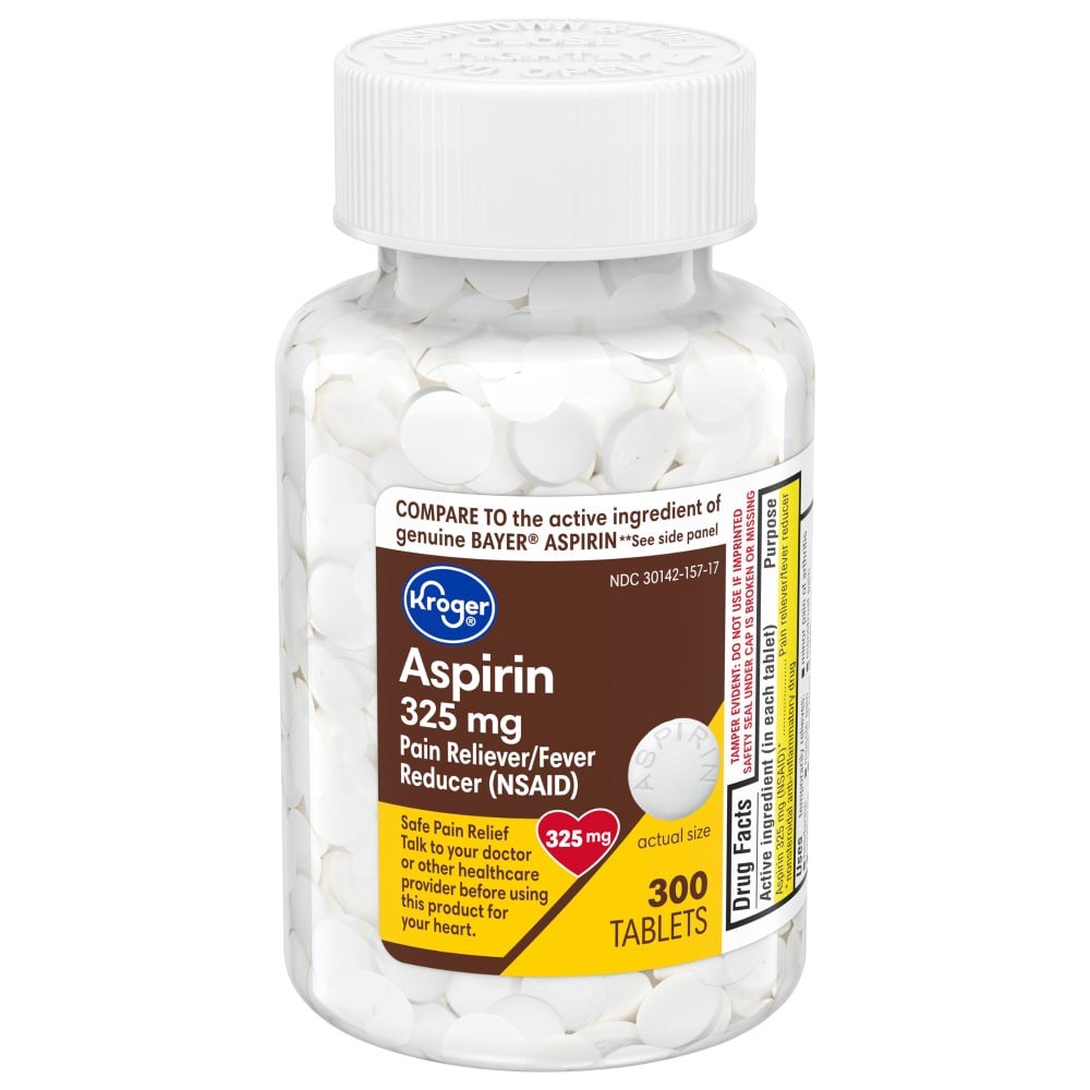 slide 3 of 3, Kroger Aspirin Tablets, 300 ct