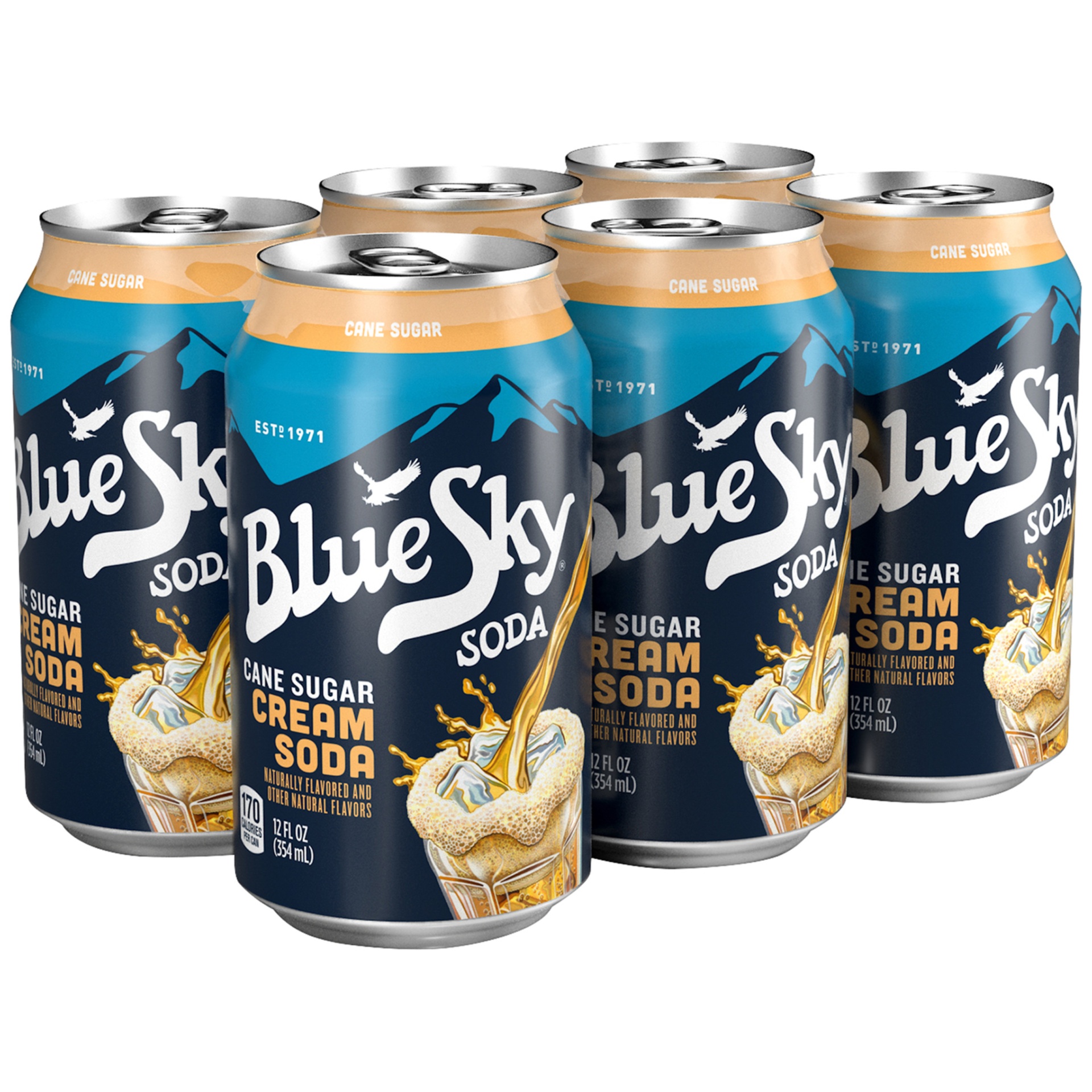 slide 3 of 8, Blue Sky Cream Soda, 6 ct; 12 fl oz