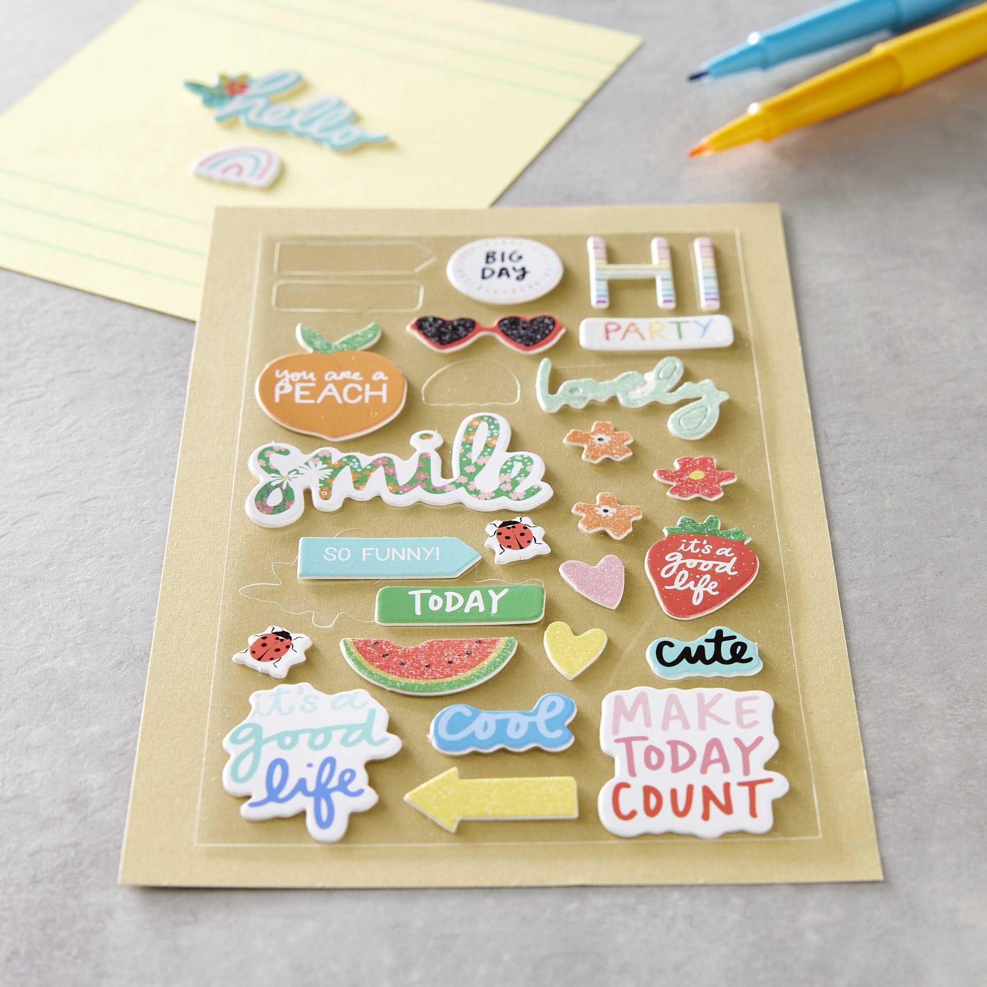 slide 2 of 3, Positive Messages Stickers By Recollections, 3.75 in x 6.75 in