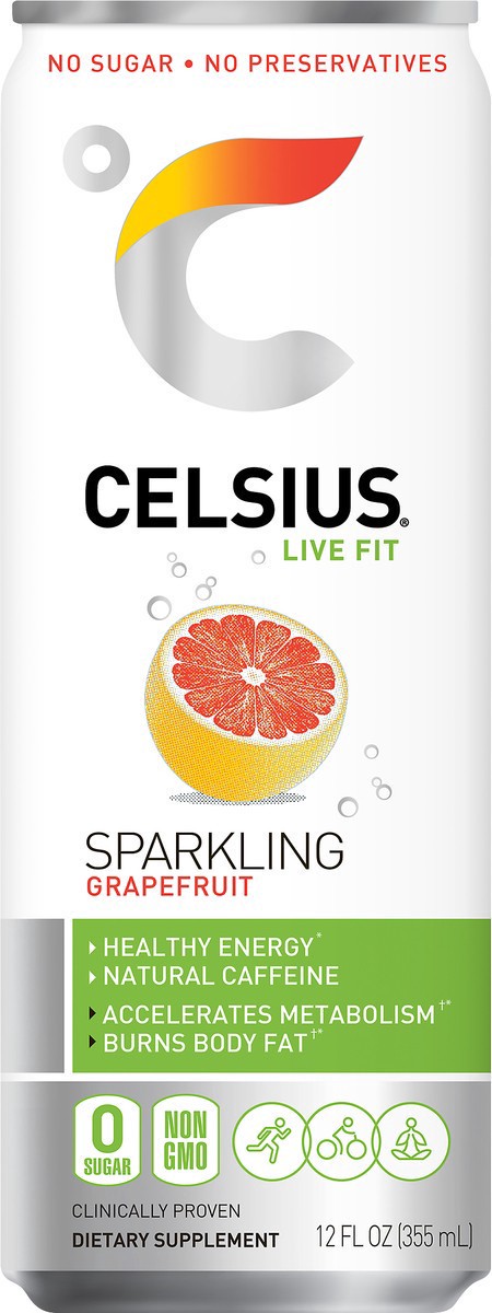 slide 4 of 6, Celsius Fitness Drink Naturals Sparkling Grape Fruit Can - 12 Fl. Oz., 12 fl oz