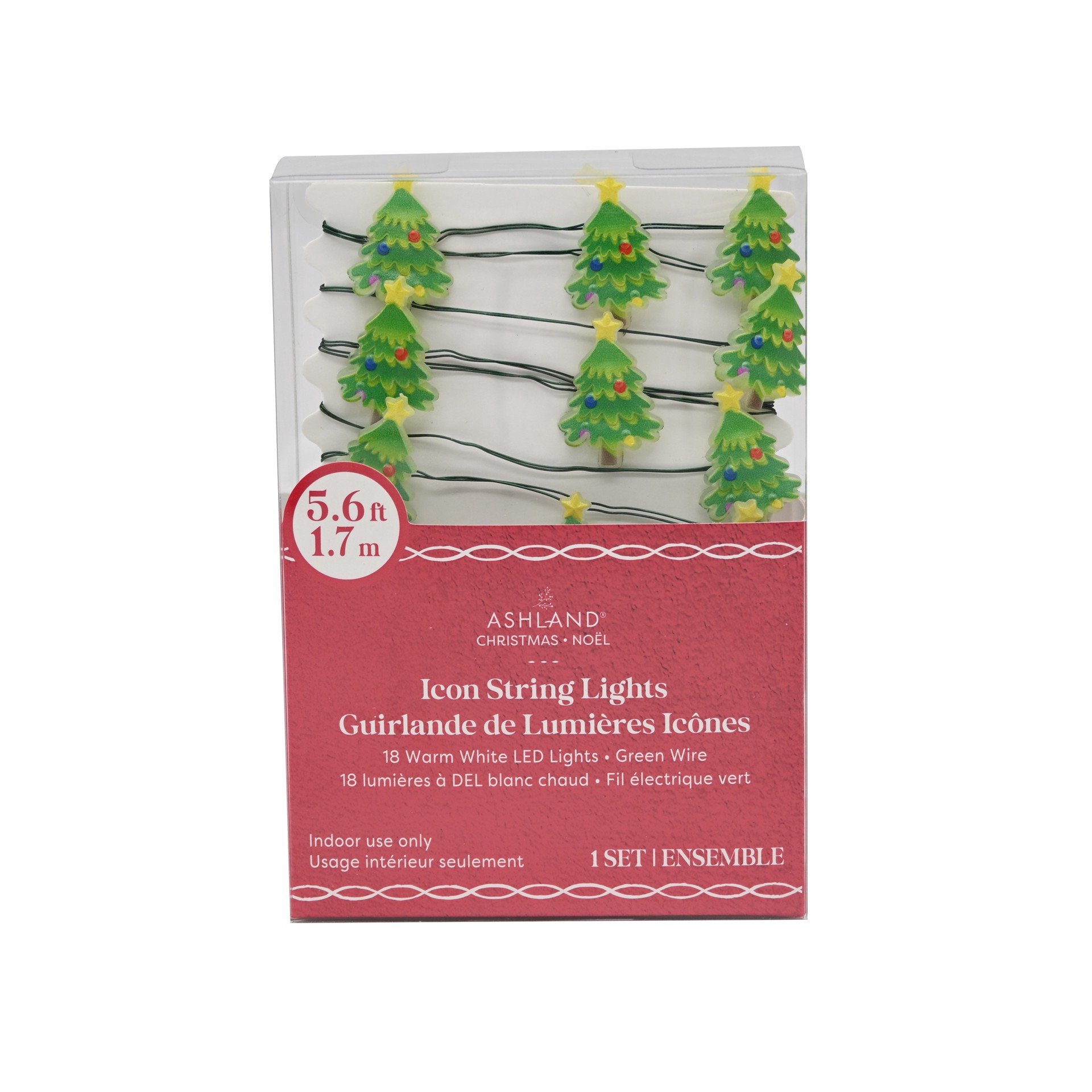 slide 4 of 4, 18ct. Warm White Led Christmas Tree String Lights On Green Wire By Ashland, 18 ct