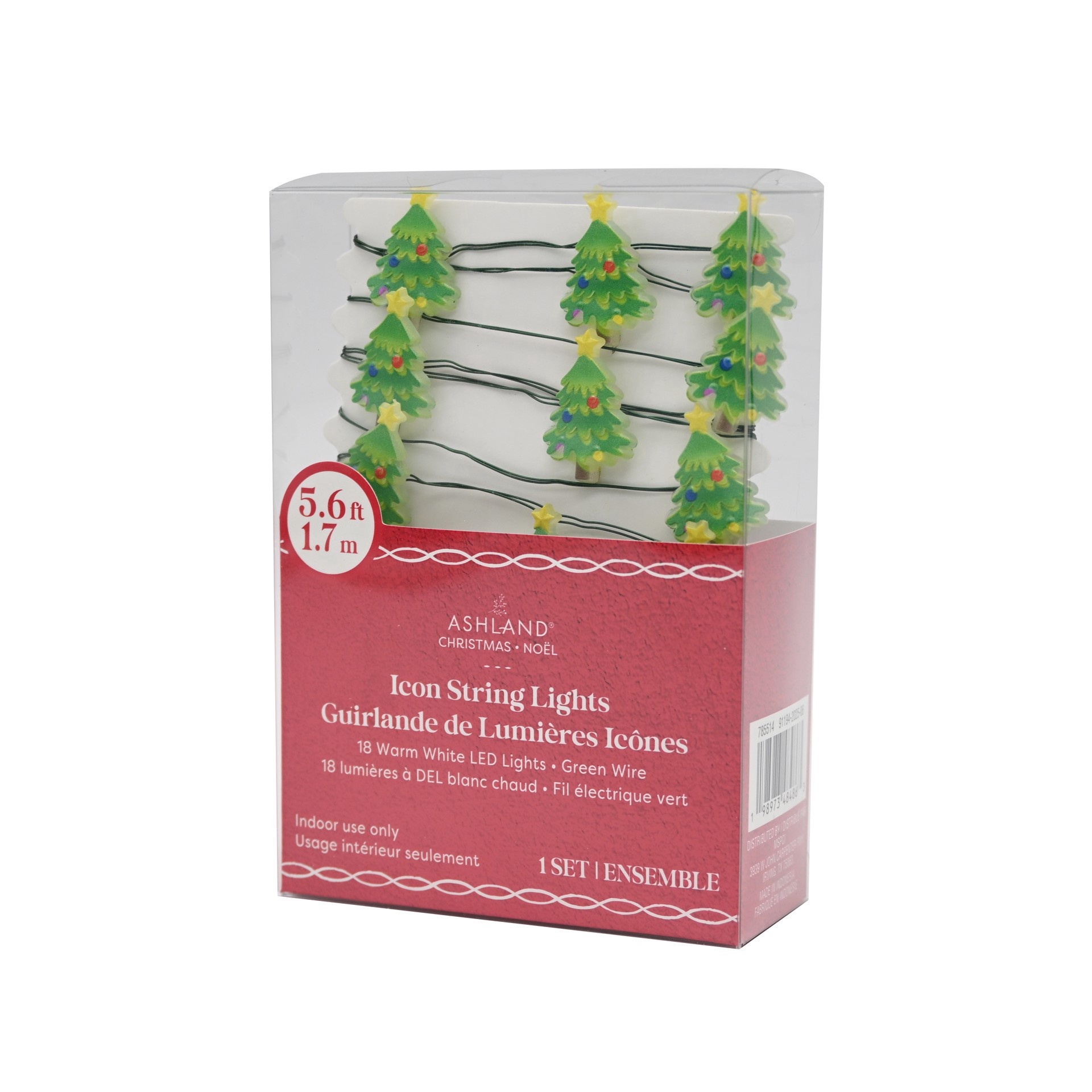 slide 3 of 4, 18ct. Warm White Led Christmas Tree String Lights On Green Wire By Ashland, 18 ct