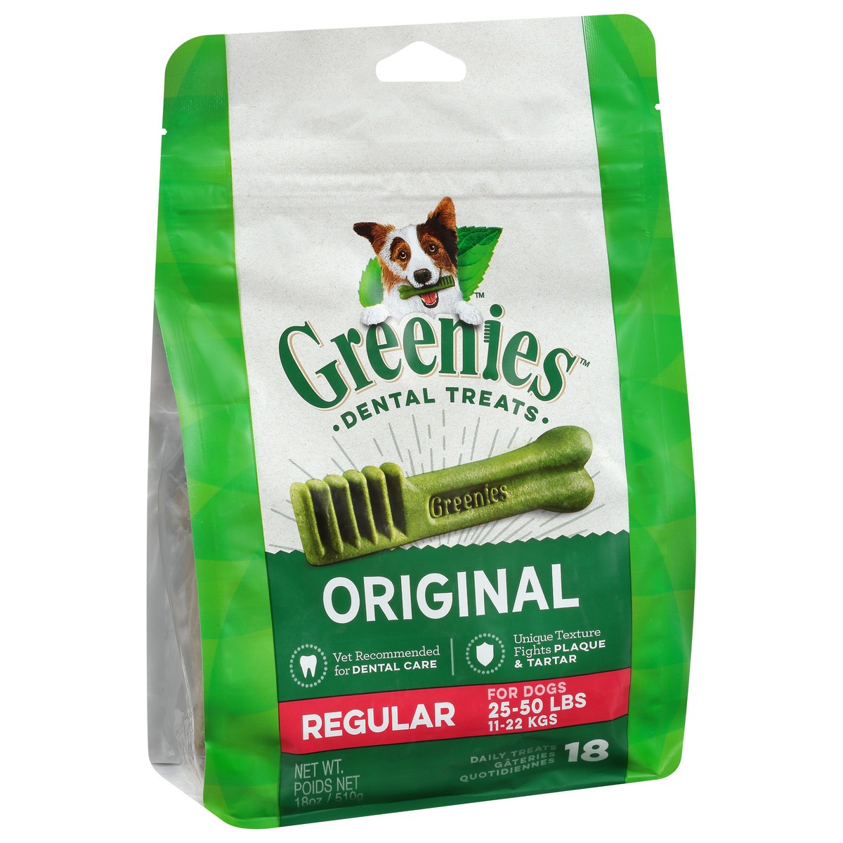 slide 2 of 9, Greenies Regular Original Dental Treats 18 ea, 18 ct