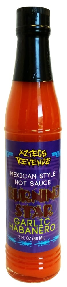 slide 1 of 1, Old World Aztecs Revenge Burning Star Garlic Habanero Hot Sauce, 3 fl oz