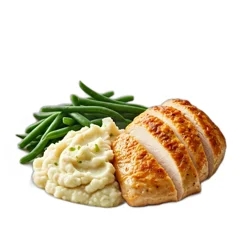 publix Citrus Chicken with mashed cauliflower and green beans almandine