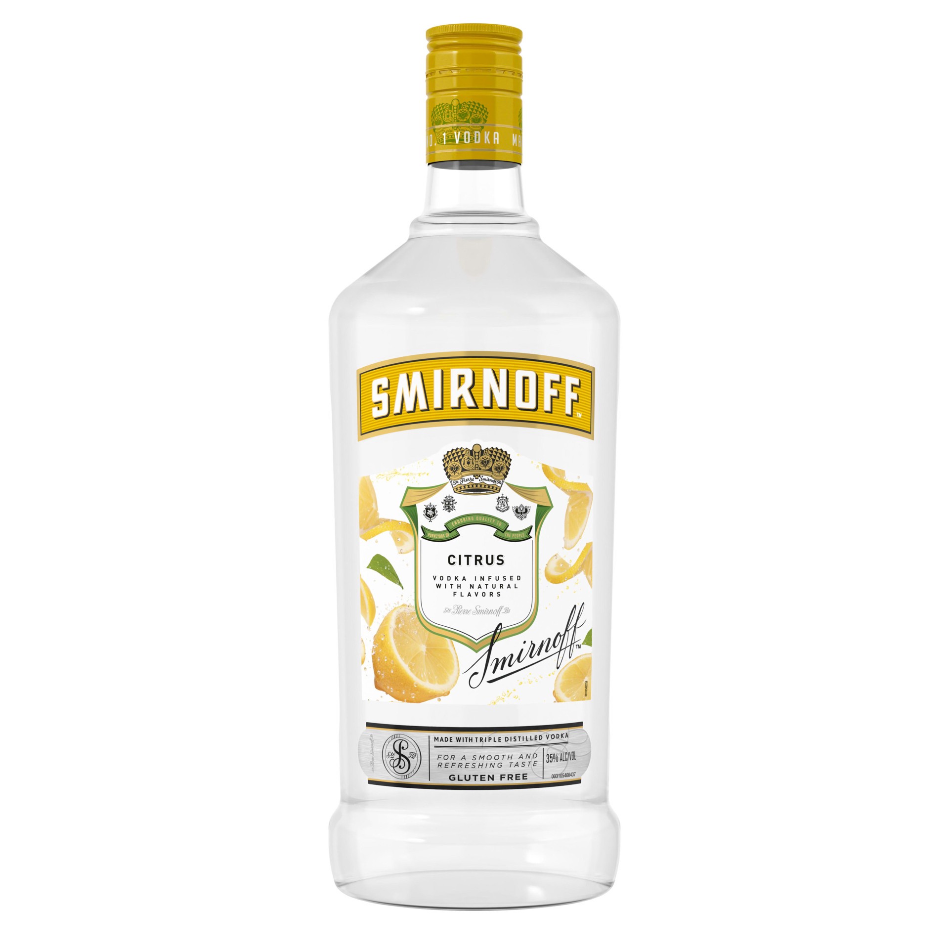 slide 1 of 1, Smirnoff Citrus (Vodka Infused With Natural Flavors), 1.75 L, 1.75 liter